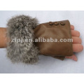 Fabulous Kaninchen Pelz trimmen fingerless Leder Handschuh